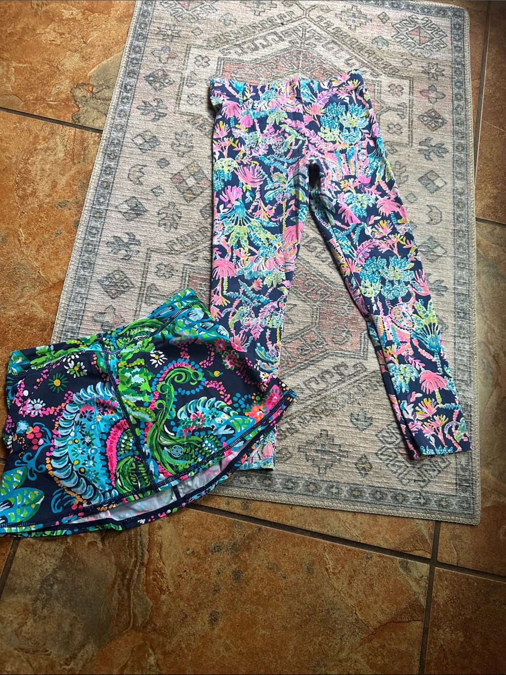 Girls' Lilly Pulitzer Multicolor Floral Print Leggings and skort